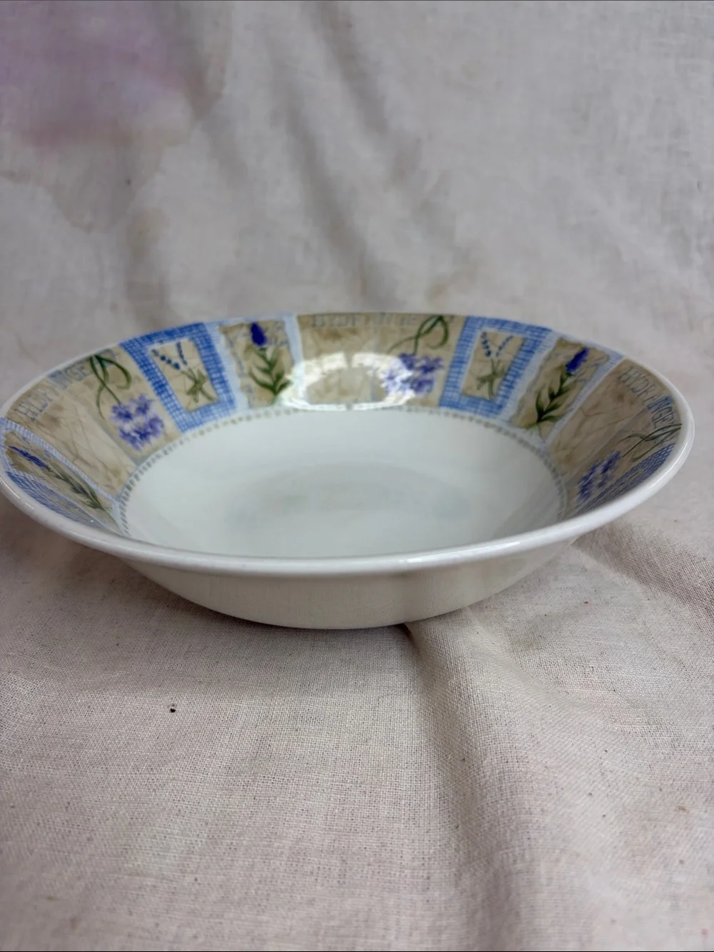 Pier 1 White Ceramic Plate with Black Logo